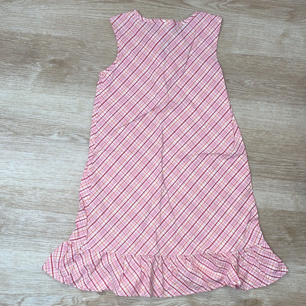 Carter’s Kids Little Girl’s Embroidered Sleeveless Plaid Pink Orange White Dress - Picture 6 of 6